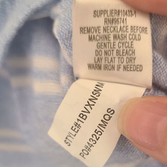 🌹2/$15 Self Esteem Blue White Stripe Long Sleeve - Picture 8 of 8